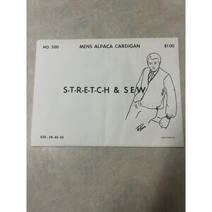 Vintage 1960's Stretch and Sew Pattern #500 Men's Alpaca Cardigan